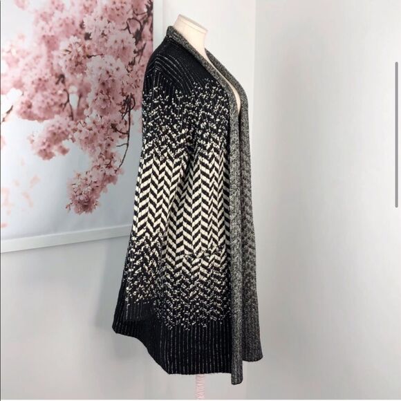 Vertigo Chevron Print Knit Duster Cardigan Sweater Sz XL - Picture 3 of 4